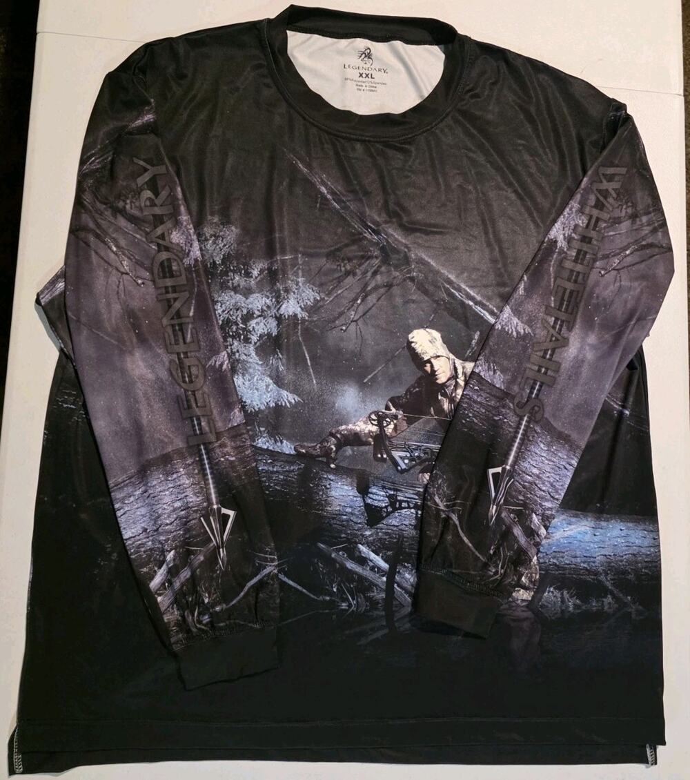 Legendary Whitetails Shirt Mens 2XL Long Sleeve Hunting Graphic Tee Polyester